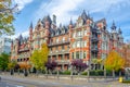 view of a majestic brick house in the swiss city zurich...IMAGE