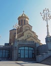 View of the majestic building of Holy Trinity Cathedral in Tbilisi