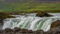 View of the majestic Godafoss waterfall near the city of Akureyri