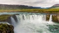 View of the majestic Godafoss waterfall near the city of Akureyri