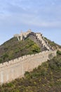 View on the majestic Great Wall at sunset at Jinshanling, 120 KM northeast from Beijing. Royalty Free Stock Photo