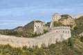 View on the majestic Great Wall at sunset at Jinshanling, northeast from Beijing. Royalty Free Stock Photo