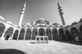 View of the majestic Suleiman Mosque patio, Istanbul, Turkey.