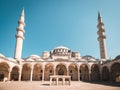 View of the majestic Suleiman Mosque patio, Istanbul, Turkey.