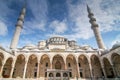 View of the majestic Suleiman Mosque patio, Istanbul, Turkey