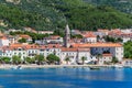 View of Makarska city center from the sea Royalty Free Stock Photo