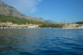 View of Makarska city center from the sea