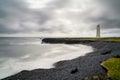 view of the Malarrif Lighthouse on the Snaefellsnes Peninsula in western Icleand Royalty Free Stock Photo