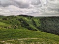 View from the Maloe Sedlo mountain on the North Caucasus, Russia Royalty Free Stock Photo