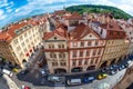 View of Malostranske namesti from the top of Saint Nicolas Church