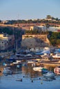 View on Malta bay between Kalkara and Birgu at early morning Royalty Free Stock Photo