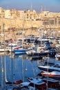 View on Malta bay between Kalkara and Birgu at morning Royalty Free Stock Photo