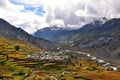 View of the Manang village, Annapurna Circuit Trek, Nepal, Asia.