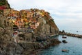 Picturesque village of Manarola with colourful houses at the edge of the cliff Riomaggiore