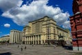 View of Manezhnaya Square and the four seasons hotel on a sunny summer day.Moscow, city center Royalty Free Stock Photo