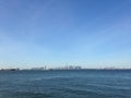 View of Manhattan, Brooklyn, and Jersey City from Staten Island. Royalty Free Stock Photo