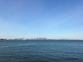 View of Manhattan, Brooklyn, and Jersey City from Staten Island. Royalty Free Stock Photo