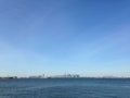 View of Manhattan, Brooklyn, and Jersey City from Staten Island. Royalty Free Stock Photo