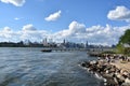 View of Manhattan from Domino Park in Brooklyn, New York