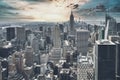 View of Manhattan with Empire State Building, New York City, USA Royalty Free Stock Photo