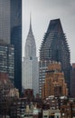 View on Manhattan`s midtown skyscrapers from Roosevelt Island Tramway. New York