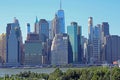 view of Manhattan seen from Brooklyn Heights Promenade during the day Royalty Free Stock Photo