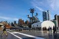 View of Manhattan Skyline from the deck of the Intrepid Museum. Royalty Free Stock Photo