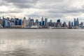 View of Manhattan Skyline with Hudson River in front, NYC Royalty Free Stock Photo