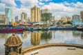 Skyline of manila by Pasig River Royalty Free Stock Photo