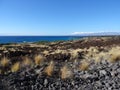 View on the Manini`owali beach and coastline in Big Island, Hawaii Royalty Free Stock Photo