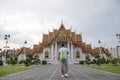 View of The Marble Temple or Wat Benchamabophit Dusitvanaram in Bangkok