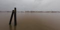 View of Mare island from Vallejo on a rainy day Royalty Free Stock Photo