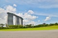 View of the Maria Bay Sands Hotel from the Bay Gardens Park Royalty Free Stock Photo