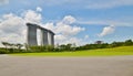 View of the Maria Bay Sands Hotel from the Bay Gardens Park Royalty Free Stock Photo