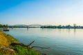 View of the Maria Valeria bridge over danube river in esztergom, Hungary...IMAGE Royalty Free Stock Photo