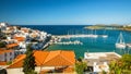 View of Marina at the Andros island, Aegean sea.