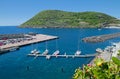 View of marina, Angra do Heroismo, Terceira island, Azores Royalty Free Stock Photo