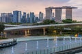 View of Marina Bay in Singapore skylin Royalty Free Stock Photo