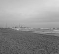 view of Marina di Carrara harbour from Marinella in tuscany