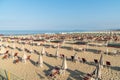 View of the Marina di Pietrasanta beach in the early morning in Versilia, Italy