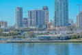 View of a Marina and Downtown St. Petersburg from the new St. Pete Pier on Tampa Bay, Florida Royalty Free Stock Photo