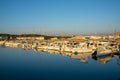 View of the marina and harbor in Barbate at sunset Royalty Free Stock Photo
