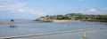 A view of the Marina Lake and Clevedon Victorian Pier, United Kingdom