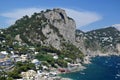 View of Marina Piccola and the coastline in Capri, Italy