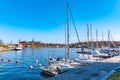 View of marina in Stockholm, Sweden Royalty Free Stock Photo