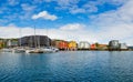 View of a marina in Tromso, North Norway