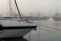 Valencia marina with fog