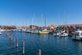 View of the marina and yacht harbor in Hundested Royalty Free Stock Photo