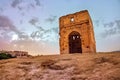 View of the Marinid Tombs ruins.  It ruined tombs on a hill above and north of Fes al-Bali, the old city of Fez, Morocco. They Royalty Free Stock Photo