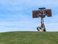 A view of Mark di Suvero`s Frog Legs, 2002. Located in Storm King Art Center, a 500-acre